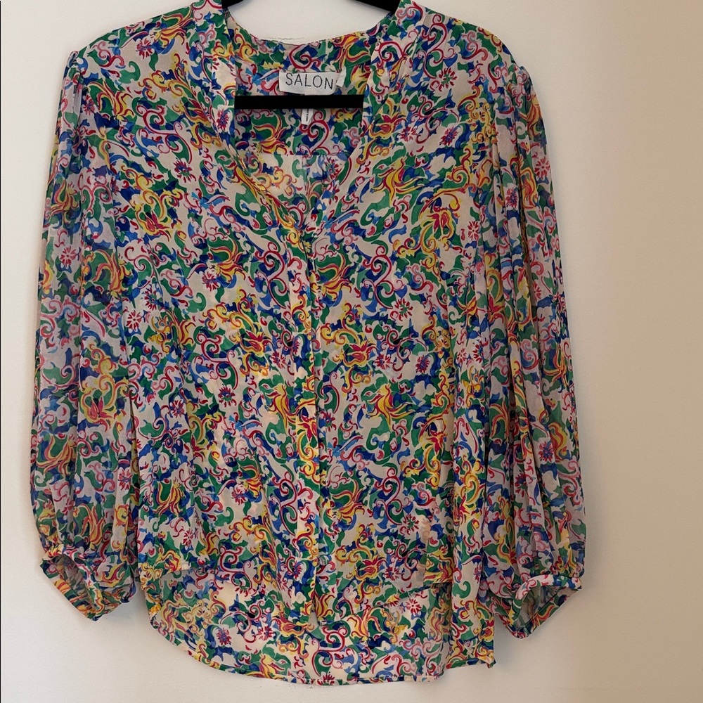 SALONI Multicolor Silk Blouse